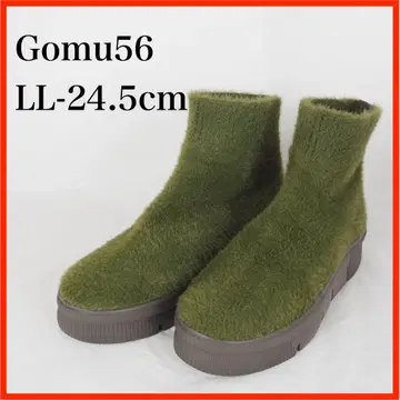 Gomu56*니트 부츠*숏부츠*24.5cm*카키*B9862