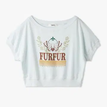 FURFUR 프린트 반팔 맨투맨 스웨트 스카이블루