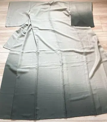 기모노 그린 그레이 보카시 미사용