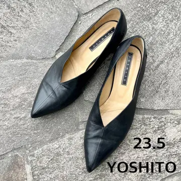 yoshito 로우 힐 펌프스 23.5cm 요시토 천연 가죽 블랙