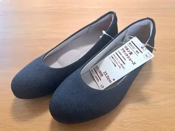 무인양품 피로하지 않는 발수 린넨 혼방 플랫 슈즈 23.0cm 블랙
