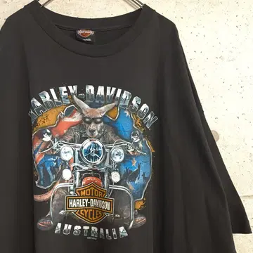 HARLEY-DAVIDSON/USED 프린트 티셔츠/캥거루/바이크