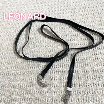 레오나르 가죽 벨트 가죽 블랙