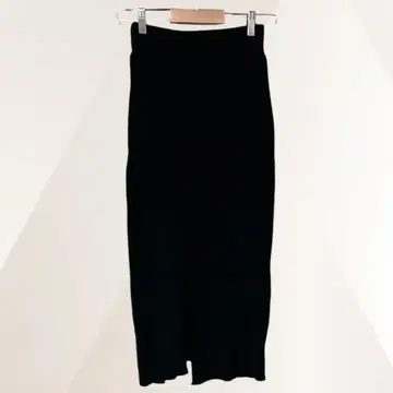 GRL 그레일 타이트 스커트 블랙 여성용 롱 니트 슬릿