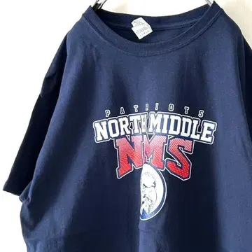 노스 미들 NMS PATORIOTS 티셔츠 L 네이비 컬러 구제 의류