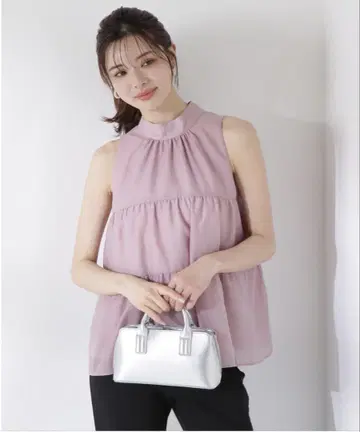 티어드 보타이 블라우스 핑크
