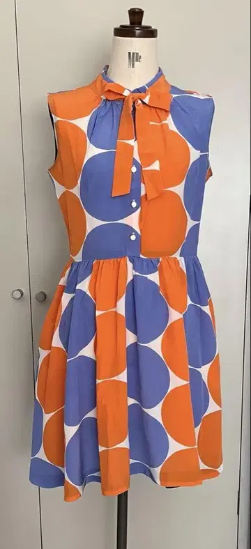 Kate spade 케이트 스페이드 도트 실크 원피스 리본 레트로