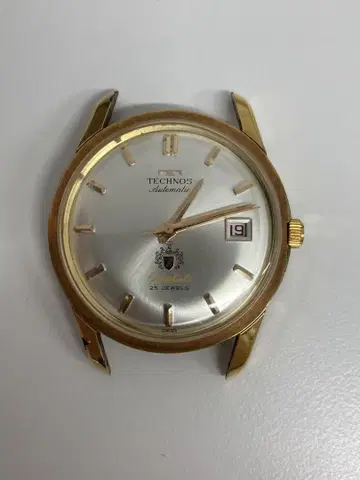 가동 상품! TECHNOS 자동 감기 시계 25 주얼 골드