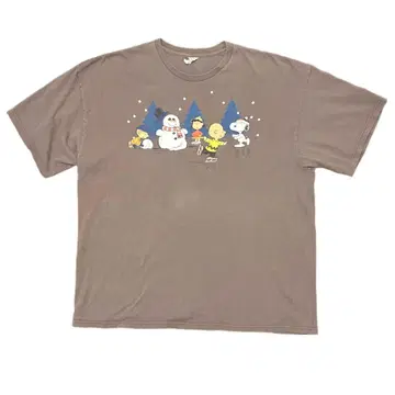 빈티지 티셔츠 스누피 브라운 계열 [Size:2XL]