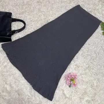 새상품급 츠모리치사토 롱 스커트 그레이 스트레치 허리밴딩 일본제 M