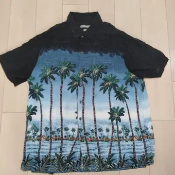 알로하 셔츠 블랙 야자수 Batik Bay 반팔 레이온