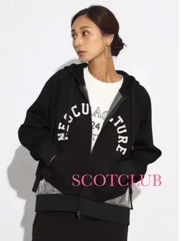 SCOTCLUB 스콧 클럽 로고 후드티 맨투맨 블랙 M 사이즈