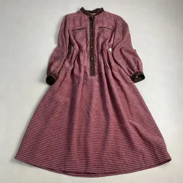 빈티지 원피스 레트로 핑크 브라운 빅 사이즈 13호 XL
