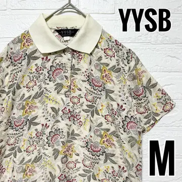 YYSB 여성용 폴로 셔츠 실크 뽕나무 실 꽃무늬 [M]