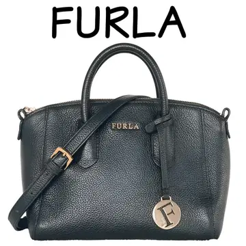 FURLA 훌라 테사 카프 가죽 천연 가죽 2way 숄더 블랙