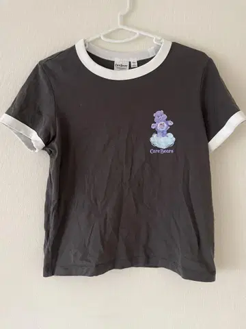 완판은 그래픽 링거 T Care Bears 다크 그레이 퍼플 L