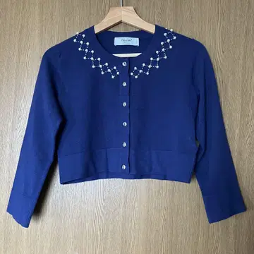 blugirl 네이비 가디건 펄 장식