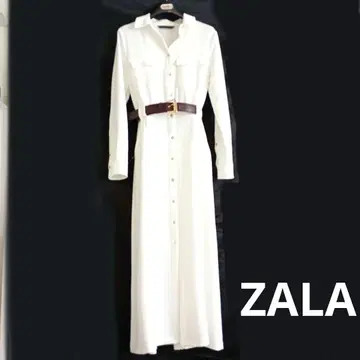 ZARA 자라 어른스러운 멋진 화이트 벨트 포함 셔츠 원피스 XS 긴팔