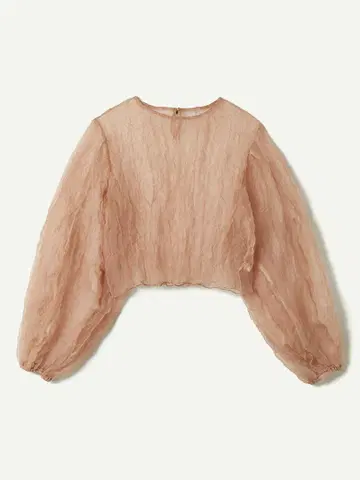 미사용 LEINWANDE Recycle Organdy Pleats Top