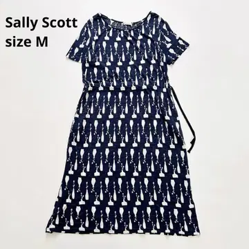 샐리 스콧 Sally Scott 원피스 린넨 혼방 플라워 베이스 M