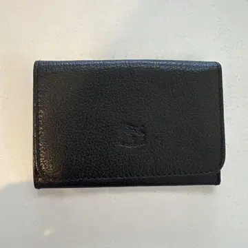 IL BISONTE 블랙 가죽 명함지갑 이리비존테