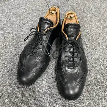 산토니 Santoni 로우 컷 스니커즈 가죽 블랙 8 1/2