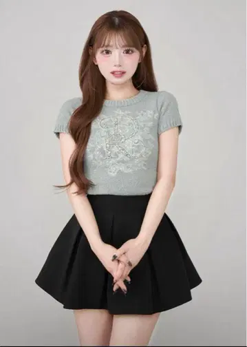 Darich DR 비쥬 플라워 니트 탑 GRY 당일 발송