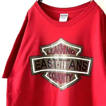 저지 EAST TITANS 티셔츠 L 레드 빨간색 구제 의류