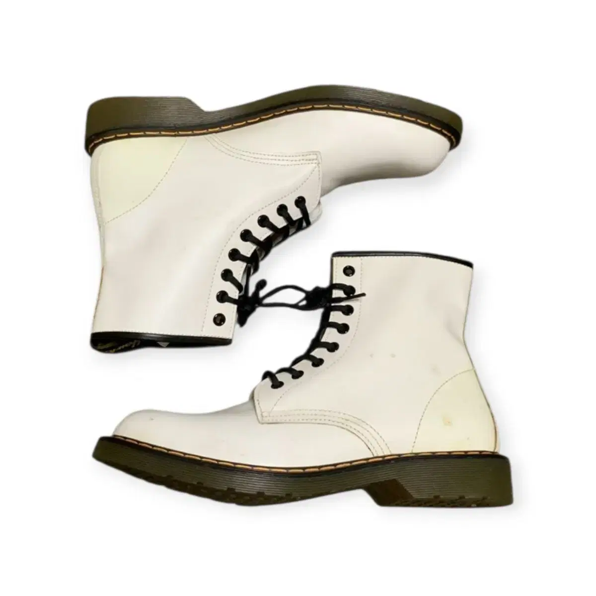 260) Hawkins 1460 Martin Leather White 8-Hole Walker High Leather Boots