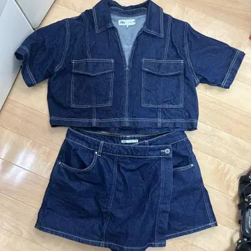 자라 데님 셋업 XL