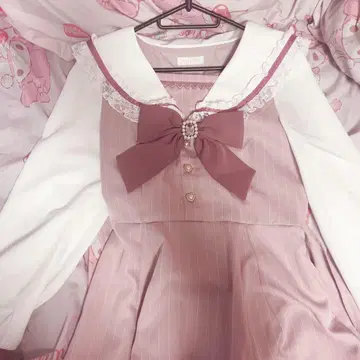 LIZLISA 세일러 카라 셋업 핑크