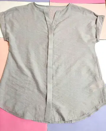 IENA 블루 스키퍼 슬리브리스 V넥 셔츠 캐주얼