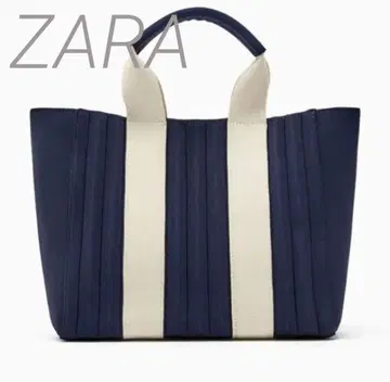 중고품 자라 ZARA 플리츠 패브릭 토트백 캠퍼스 백