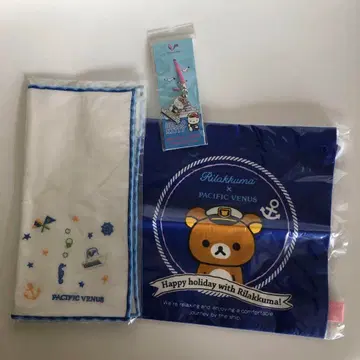 퍼시픽 비너스 헬로키티 스트랩 리락쿠마 복조리 거즈 손수건