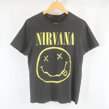 NIRVANA SMILE 로고 프린트 락 밴드 티셔츠 구제 의류 S