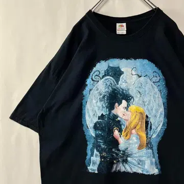시저 핸즈 무비 티셔츠 팀 버튼 블랙 2XL 사이즈 구제 의류