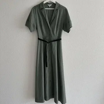 MOUSSY 올리브 그린 반팔 셔츠 원피스 사이즈 2