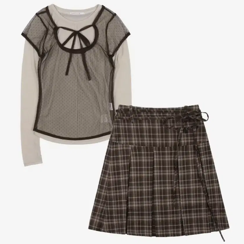 スカート NASTY FANCY CLUB FORMAL BUTTON PLEATS MIDI SKIRT 4BFT618 Fancy Club Dot Layered Long Sleeve & Formal Button Pleated