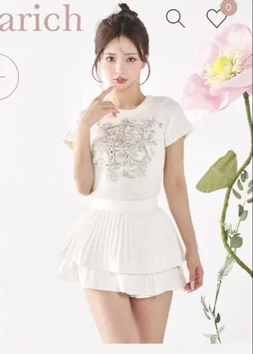 다리치 DR 비쥬 플라워 니트 탑