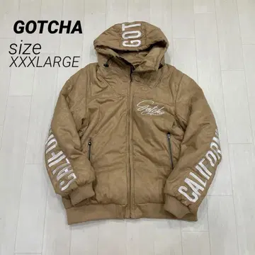 GOTCHA 패딩 지퍼 자켓 후드티 안감 퍼 3XL 카멜
