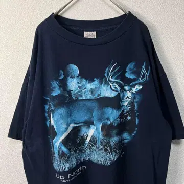 90s USA제 eagle 사슴 애니멀 무늬 티셔츠 빈티지