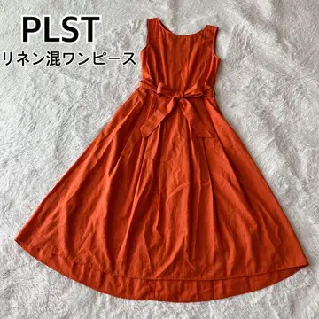 플라스테 린넨 혼방 슬리브리스 롱 원피스 A 라인 XS PLST