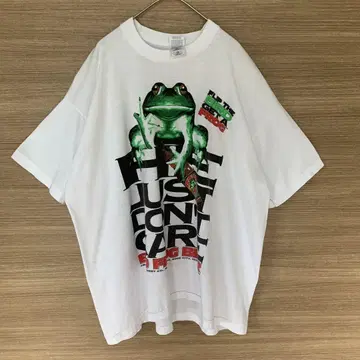 USA제 빈티지 티셔츠 BAD FROG BEER 개구리 화이트 2XL