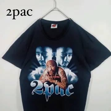 2pac 그래픽 티셔츠 블랙 L