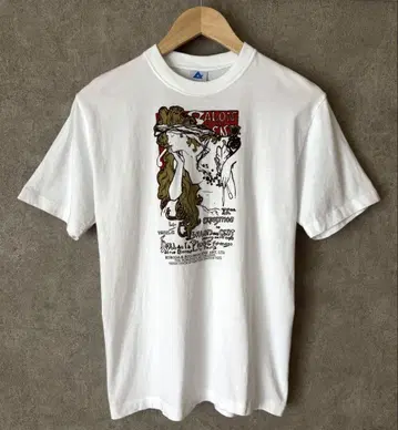 새상품급 90년대 알폰스 무샤 반팔 티셔츠 빈티지