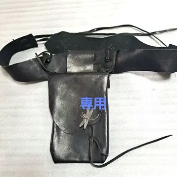 포피쉬 핸드메이드 가죽 허리 벨트 파우치