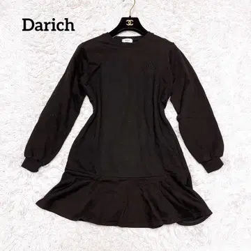 다리치 맨투맨 프릴 미니 원피스 트레이닝복 로고 자수 긴팔