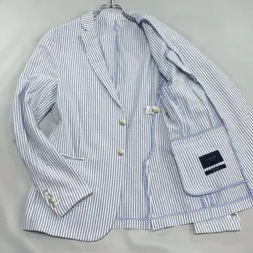 자라 [2XL 시어서커 언컨] 썸머 자켓 스트레치 소재 스카이블루 화이트