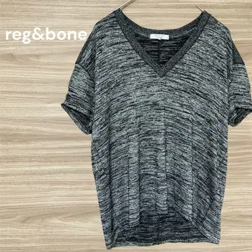 reg&bone 그레이 계열 V넥 반팔 티셔츠