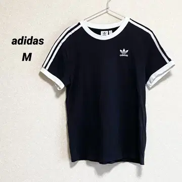 아디다스 링거 티셔츠 쓰리 스트라이프 블랙 M 로고 자수